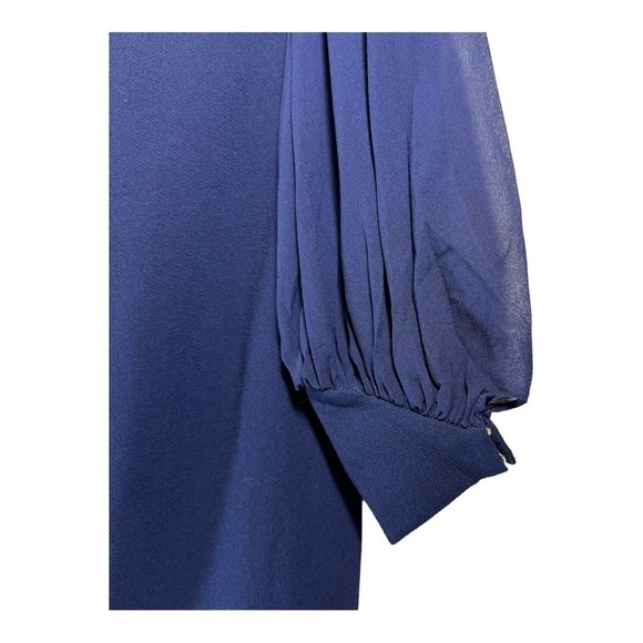 Trina Turk Energized Balloon-Sleeve Dress in Indigo NWT - Picture 9 of 12